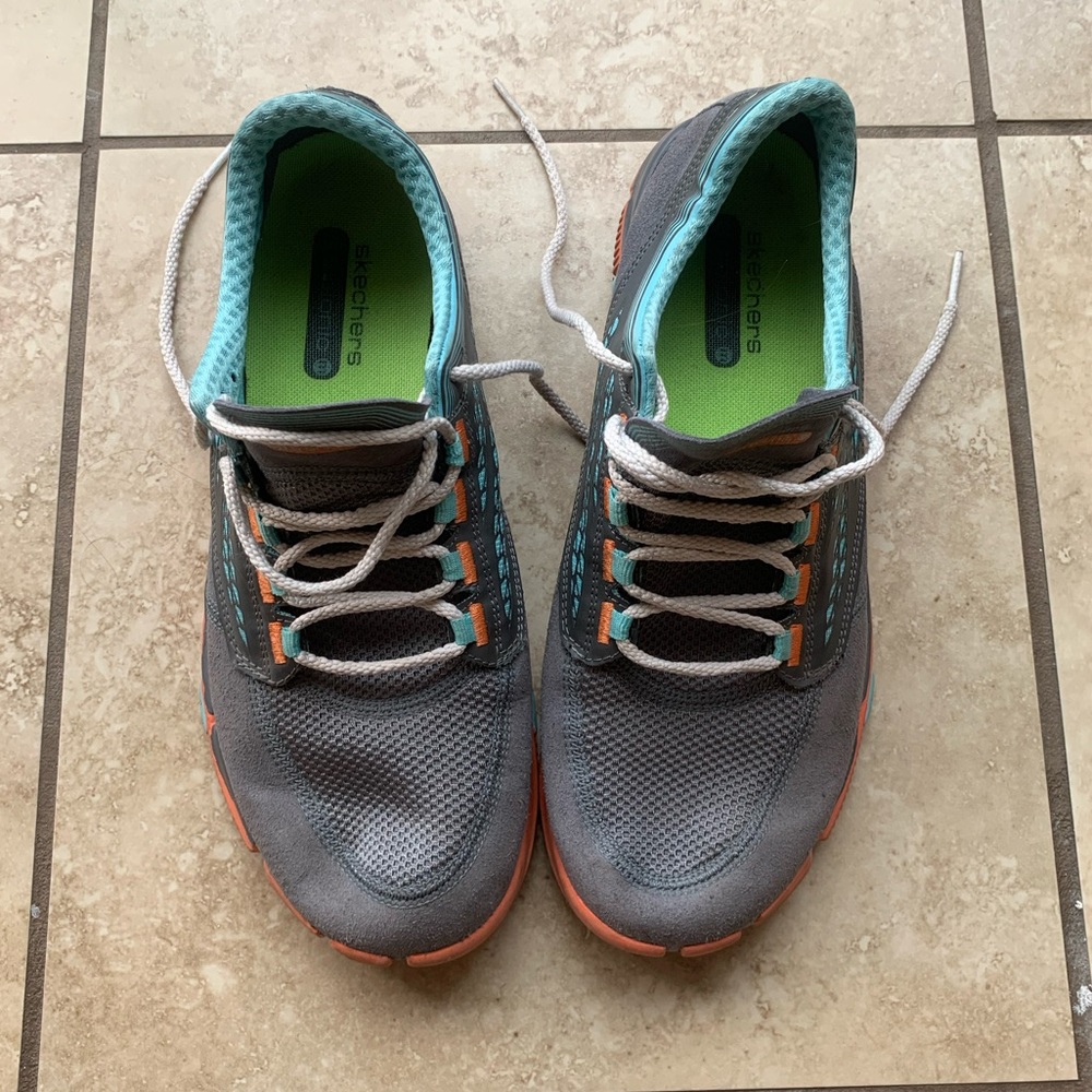 Multicolour sketchers sneakers walking shoes running shoes memory foam